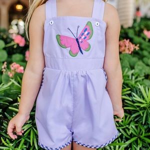 NWT The Beaufort Bonnet Company TBBC Ruthie Romper Lauderdale Lavender Butterfly